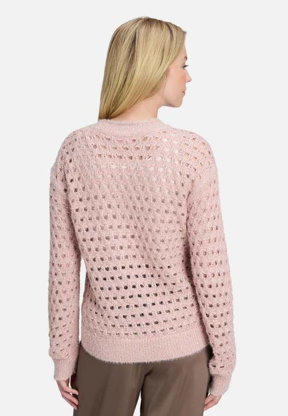 Strickpullover mit Effektgarn / Modellfoto Rückseite