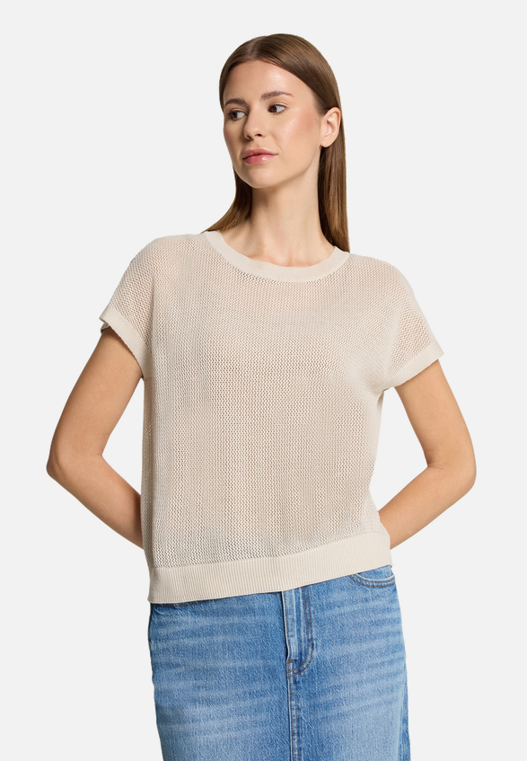 Lochstrick-Pullover ohne Arm / Detailbild