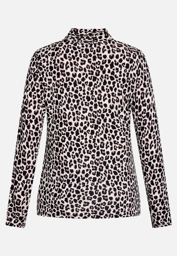 Rollkragenshirt  mit Leoprint  / Rückseite