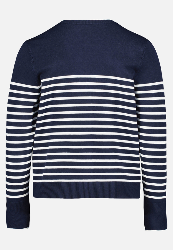 Basic-Strickjacke mit Streifen / Rückseite