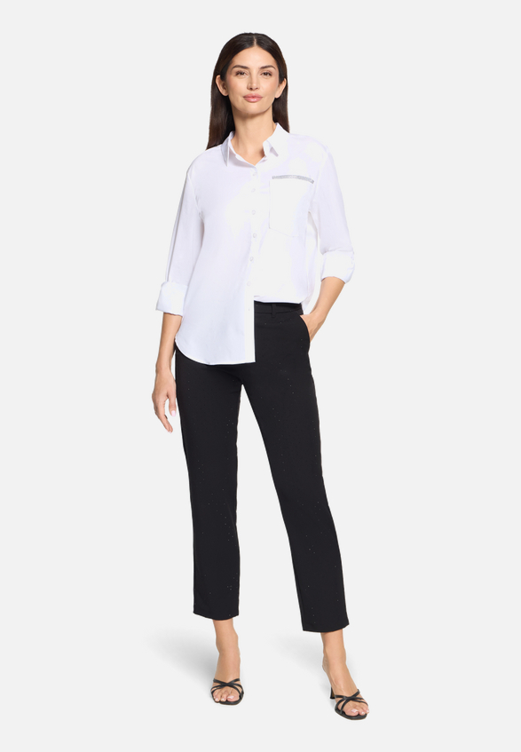 Businesshose im Glitzer-Look / Modellfoto Vorderseite (Outfit)
