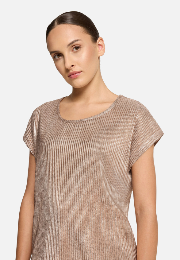 Casual-Shirt mit Glanzeffekt / Detailbild