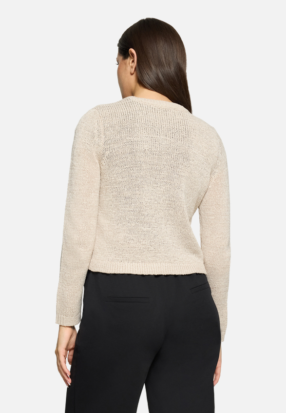 Strick-Cardigan mit aufgesetzten Taschen / Modellfoto Rückseite
