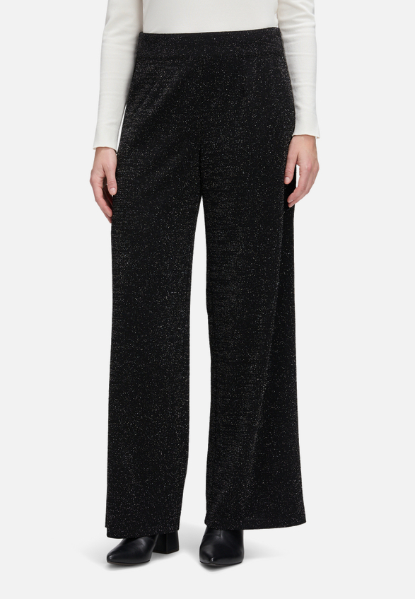 Marlene-Hose im Glitzer-Look / Modellfoto Vorderseite