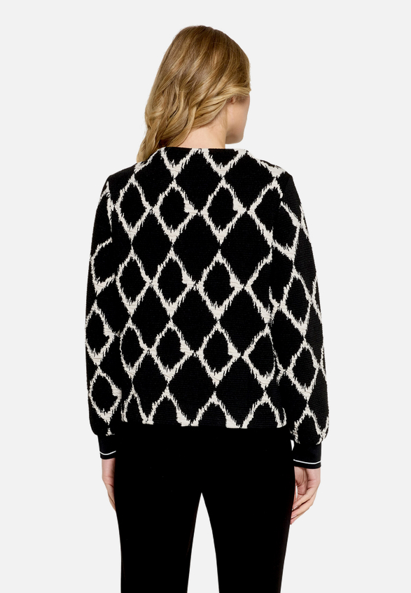 Sweatshirt mit Rippbündchen / Modellfoto Rückseite