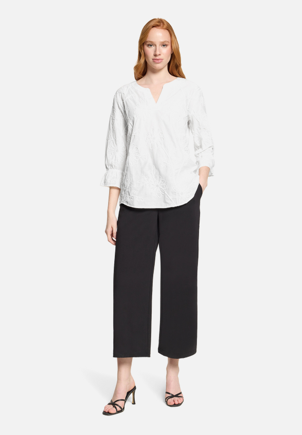 Schlupfbluse mit 3/4 Arm / Modellfoto Vorderseite (Outfit)