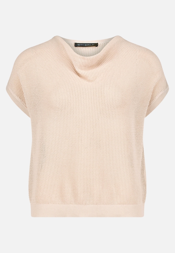 Lochstrick-Pullover mit Wasserfallausschnitt / Vorderseite