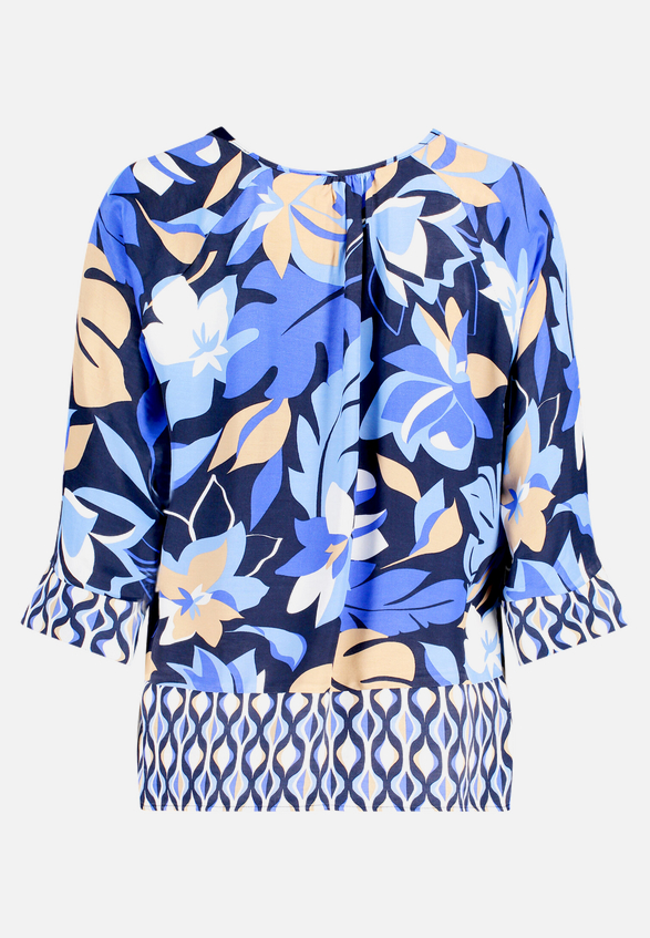 Schlupfbluse mit Blumenprint / Rückseite