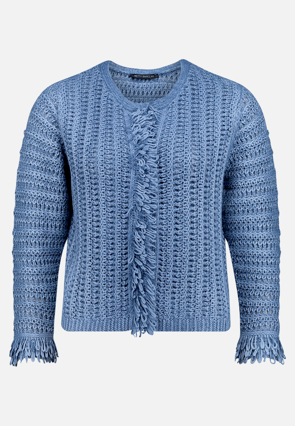 Strickjacke mit Fransen / Vorderseite