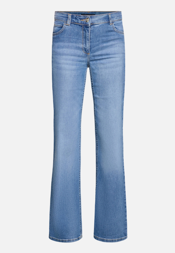 Wideleg Jeans mit Used Waschung  / Vorderseite