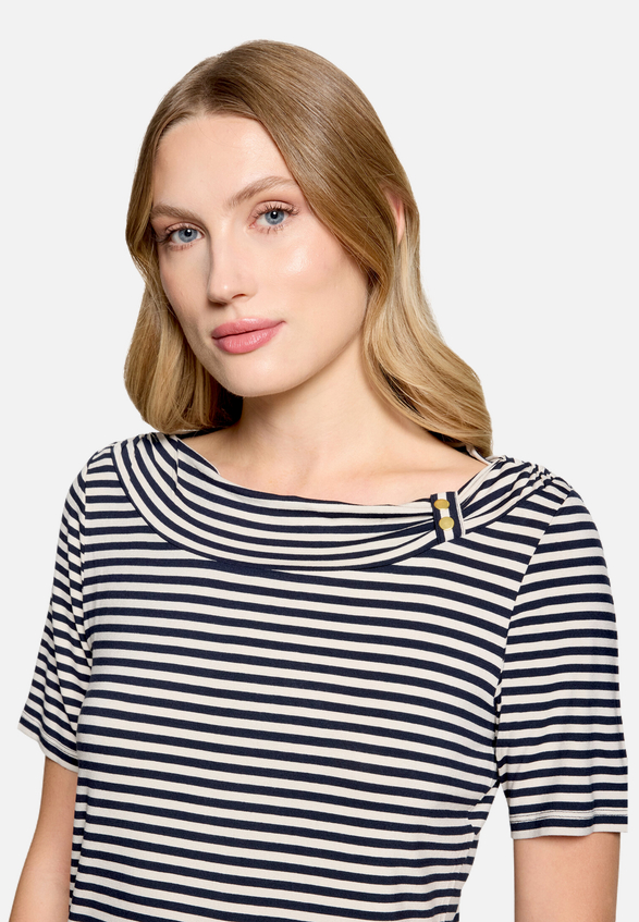 Ringelshirt mit Raffung / Detailbild