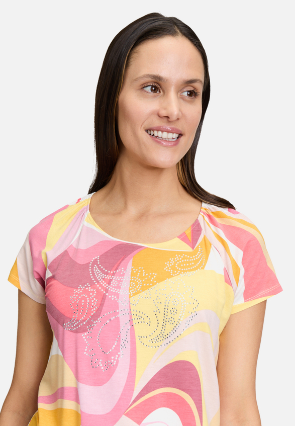 Printshirt mit Gummizug / Detailbild