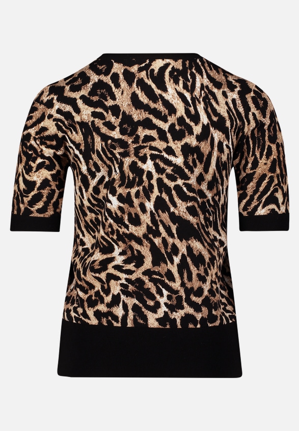 Feinstrickpullover mit Animalprint / Rückseite