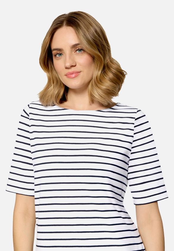 Ringelshirt mit U-Boot-Ausschnitt / Detailbild