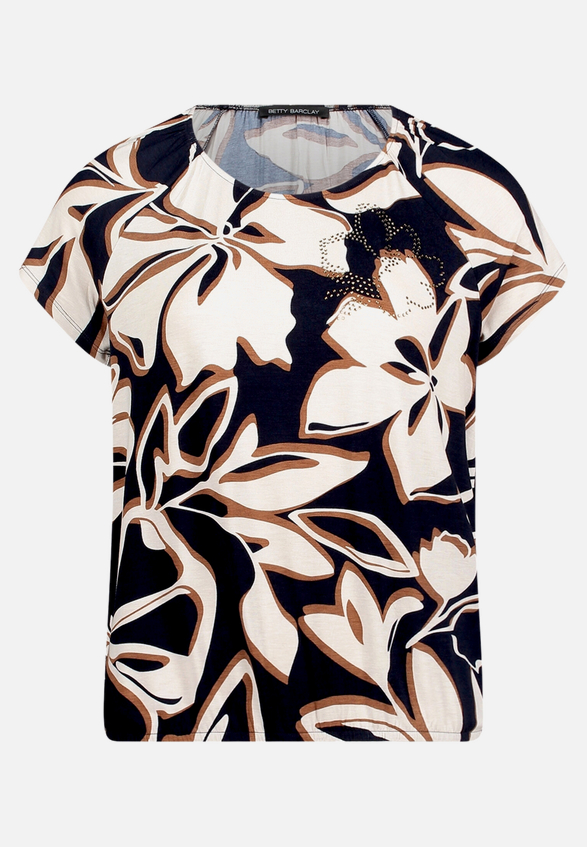 Print-T-Shirt mit Glitzer / Vorderseite