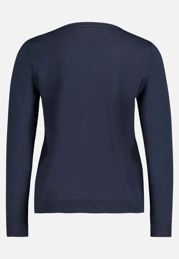 Basic-Strickpullover mit Rundhalsausschnitt / Rückseite