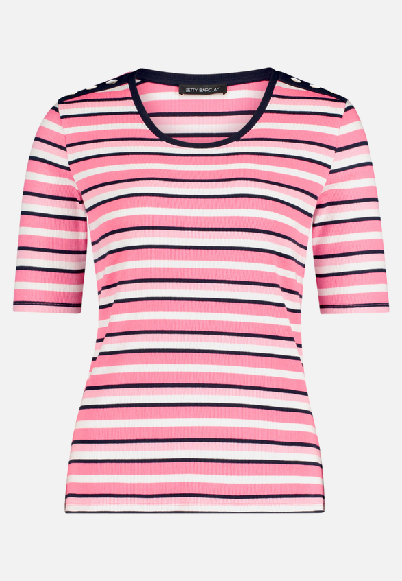 Basic Shirt mit Rippenstruktur / Vorderseite