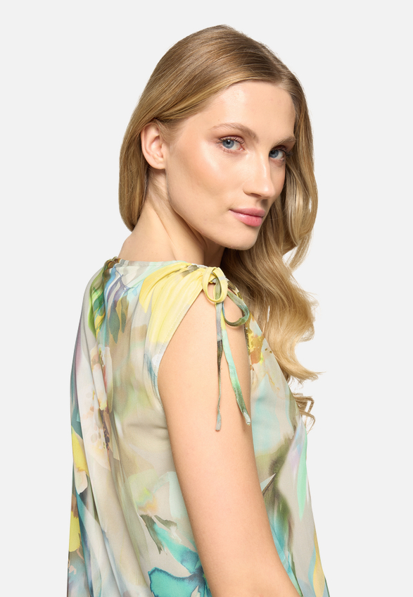 Mesh-Shirt mit Raffung / Detailbild