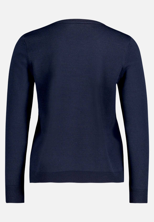 Basic-Strickpullover mit Rundhalsausschnitt / Rückseite