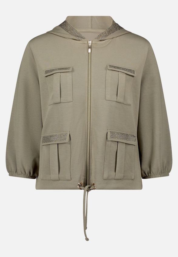 Shirtjacke mit Kapuze / Vorderseite
