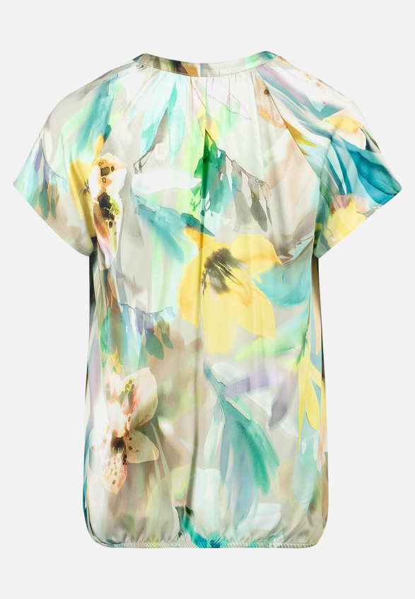 Satin-Bluse mit Blumenprint / Rückseite