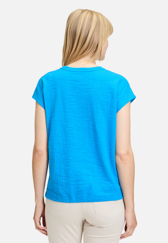 Strukturshirt mit Tunnelzug / Modellfoto Rückseite