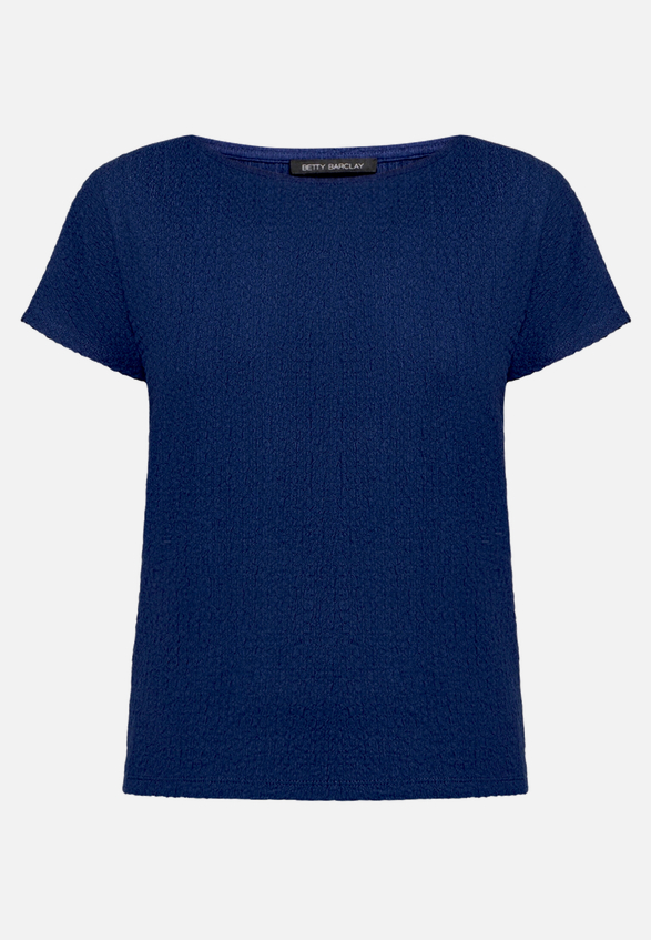 Strukturshirt mit U-Boot-Ausschnitt / Vorderseite