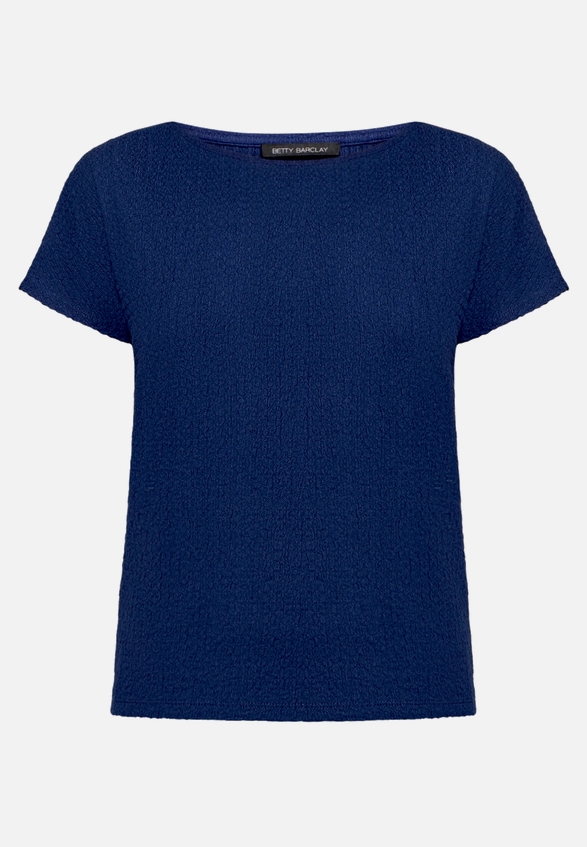 Strukturshirt mit U-Boot-Ausschnitt / Vorderseite