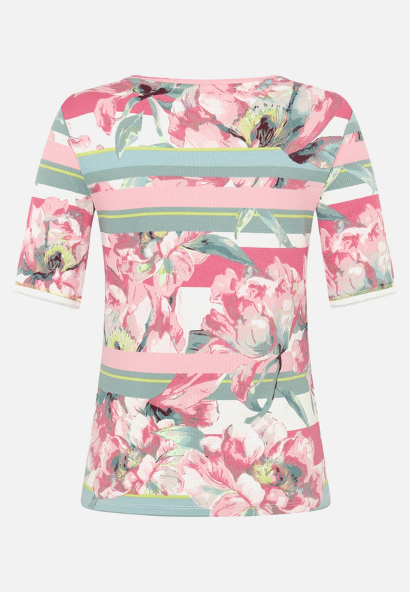 Basic Shirt mit Rippenstruktur / Rückseite