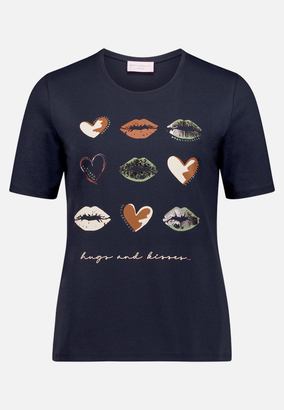 T-Shirt  mit Print "Hugs and Kisses"  / Vorderseite