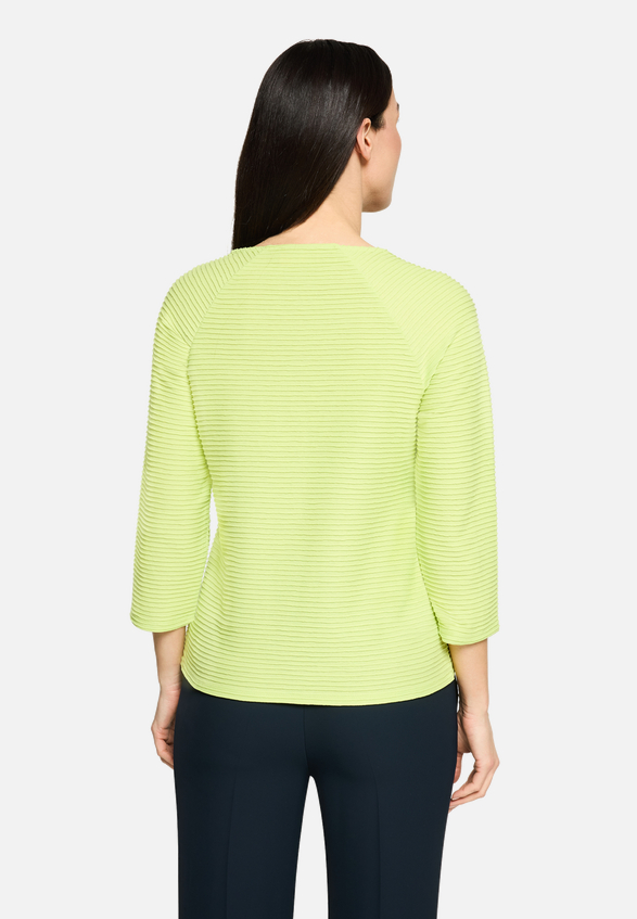 Casual-Shirt mit Rippenstruktur / Modellfoto Rückseite
