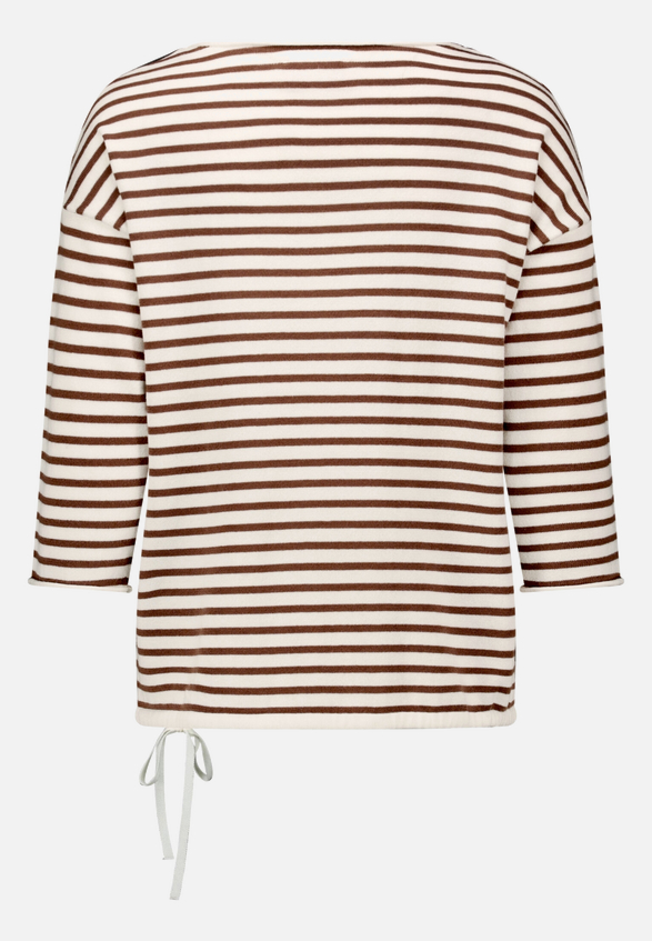 Gestreifter Pullover  mit U-Boot Ausschnitt  / Rückseite