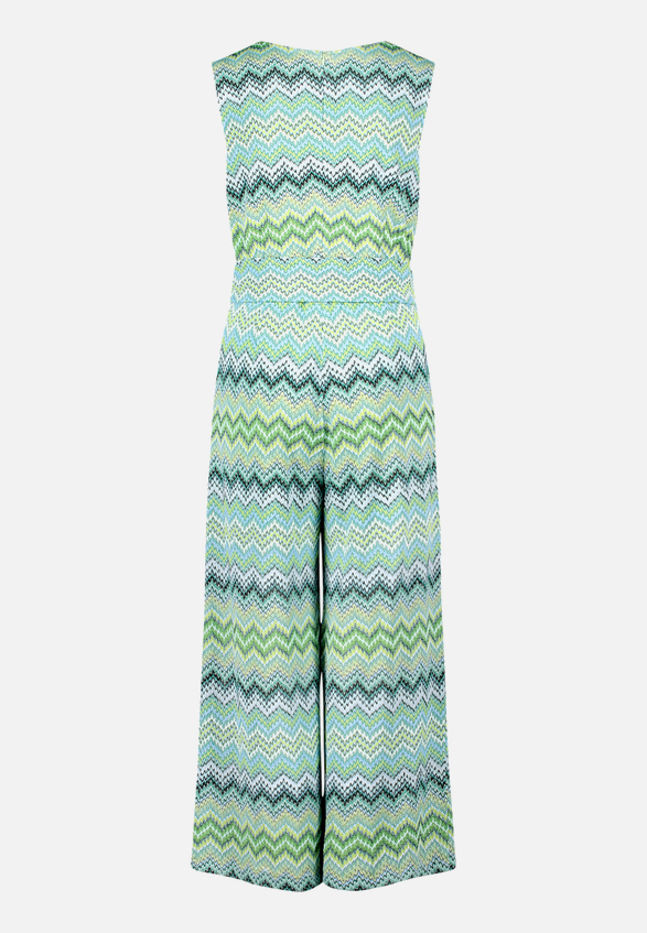 Jumpsuit  mit Zickzack-Muster und Bindegürtel / Rückseite