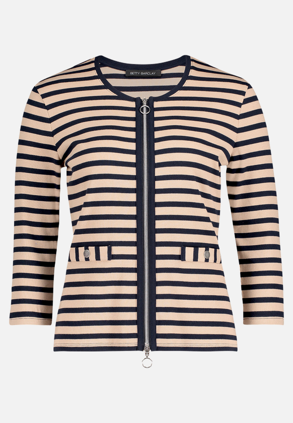 Shirtjacke mit Rippenstruktur / Vorderseite