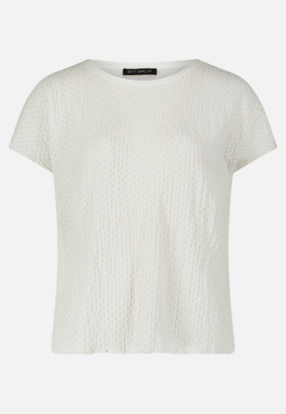 Strukturshirt mit U-Boot-Ausschnitt / Vorderseite
