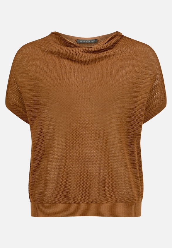 Lochstrick-Pullover mit Wasserfallausschnitt / Vorderseite