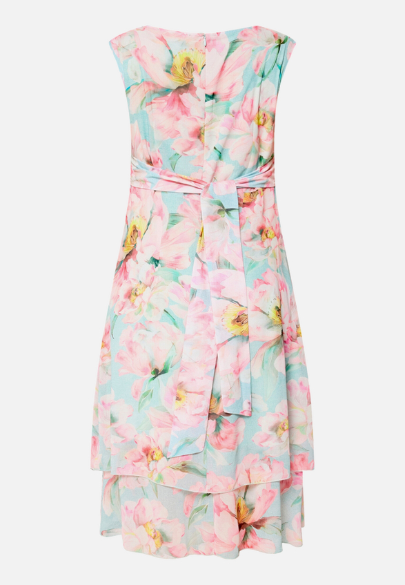 Chiffonkleid mit Bindegürtel / Rückseite