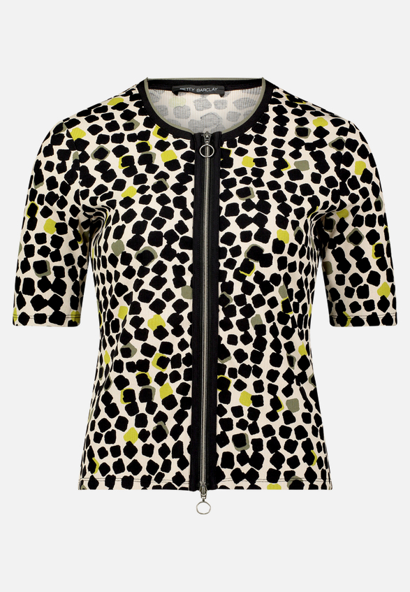 Shirtjacke mit Rippenstruktur / Vorderseite
