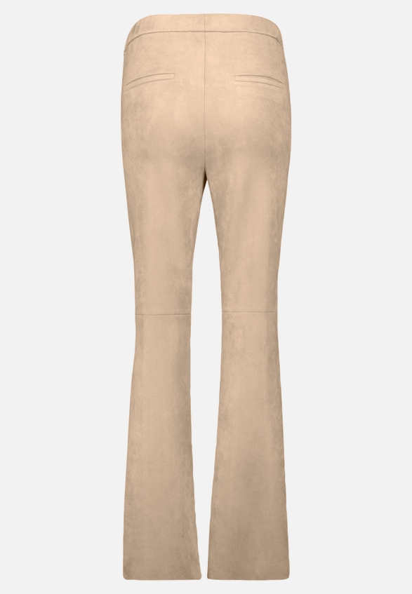 Kunstlederhose Flared aus Velour / Rückseite