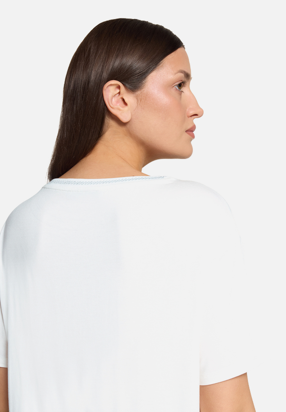 Printshirt mit Rippbündchen / Detailbild