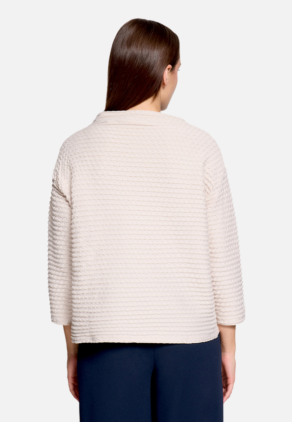 Sweatshirt  3/4 Arm mit Strukturmuster  / Modellfoto Rückseite