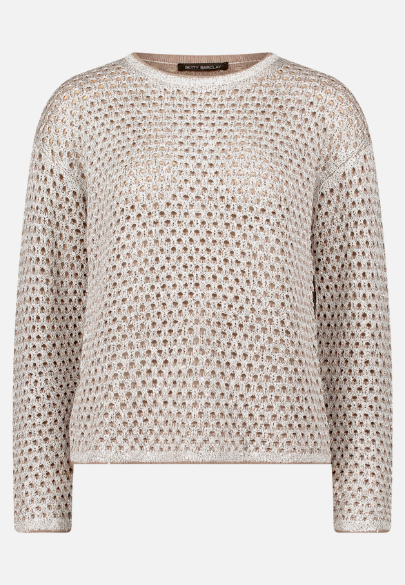Strickpullover mit Lochmuster / Vorderseite