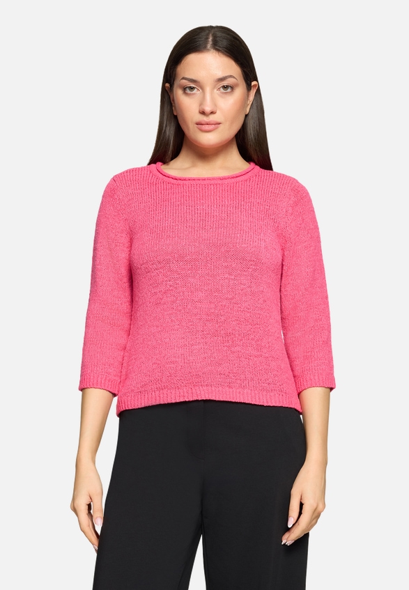 Strickpullover mit 3/4 Arm / Modellfoto Vorderseite