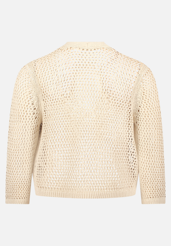 Grobstrickjacke mit Lochmuster / Rückseite