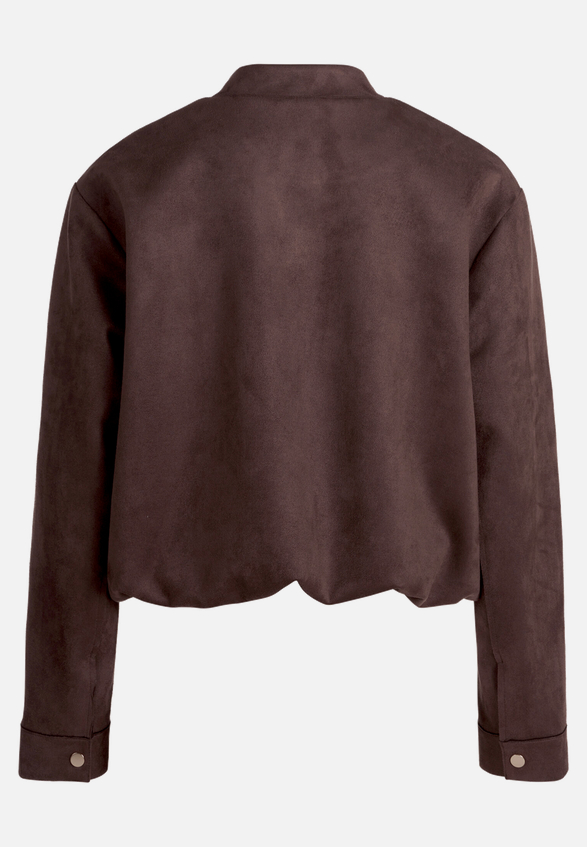 Velourslederjacke mit Stehkragen  / Rückseite