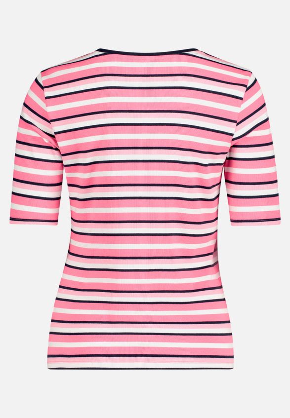Basic Shirt mit Rippenstruktur / Rückseite
