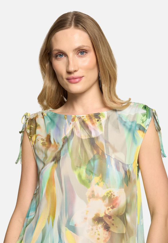 Mesh-Shirt mit Raffung / Detailbild