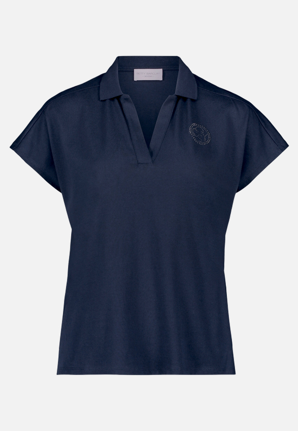Poloshirt mit Schmucksteinen / Vorderseite