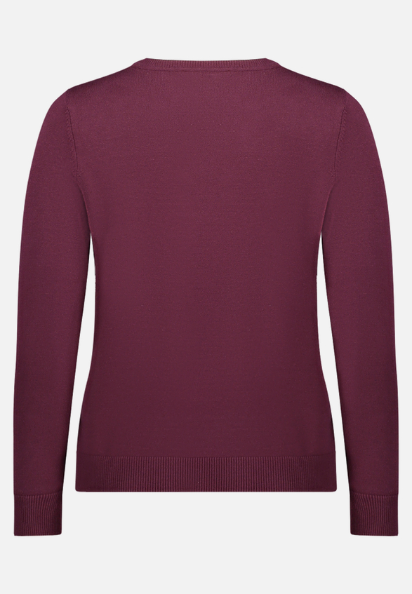 Basic-Strickpullover mit Rundhalsausschnitt / Rückseite