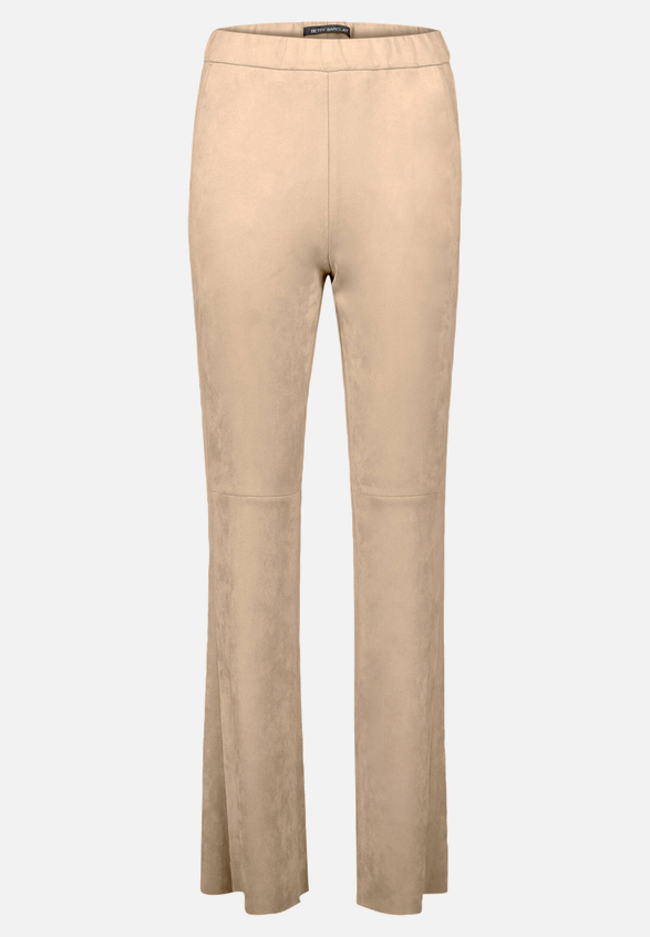 Kunstlederhose Flared aus Velour / Vorderseite